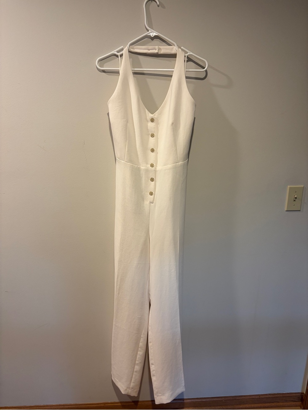 NWT Aritzia Wilfred Upscale Jumpsuit Light Birch Size 12